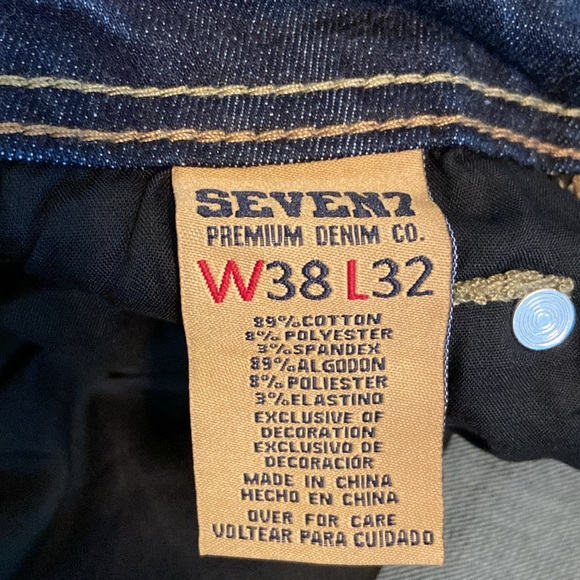 Men’s Seven 7 Straight Fit Jeans 38x32 - Picture 4 of 8
